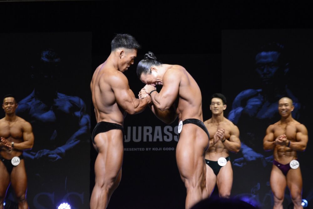 優勝発表直後の扇谷開登選手（左）と刈川啓志郎選手